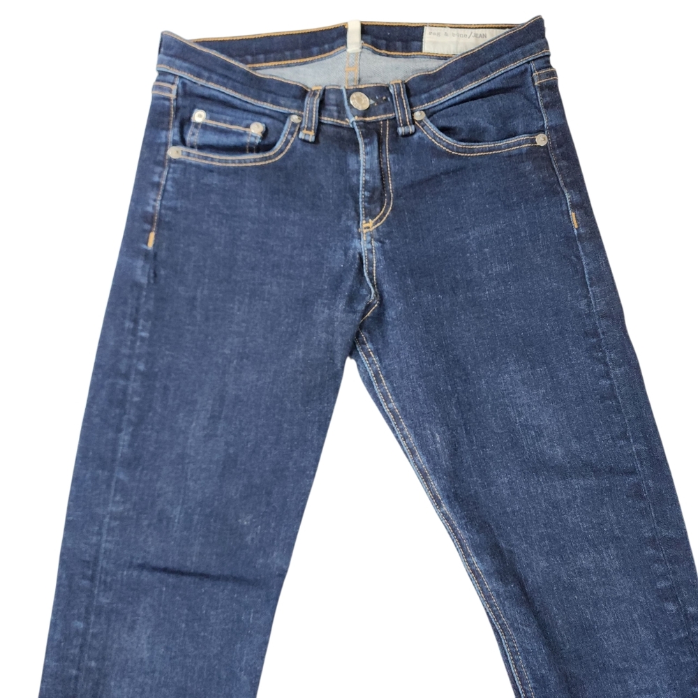 rag & bone High Rise Skinny Dark Wash Fitted Stretch Denim Jeans Size 26x29.5 - Picture 4 of 14